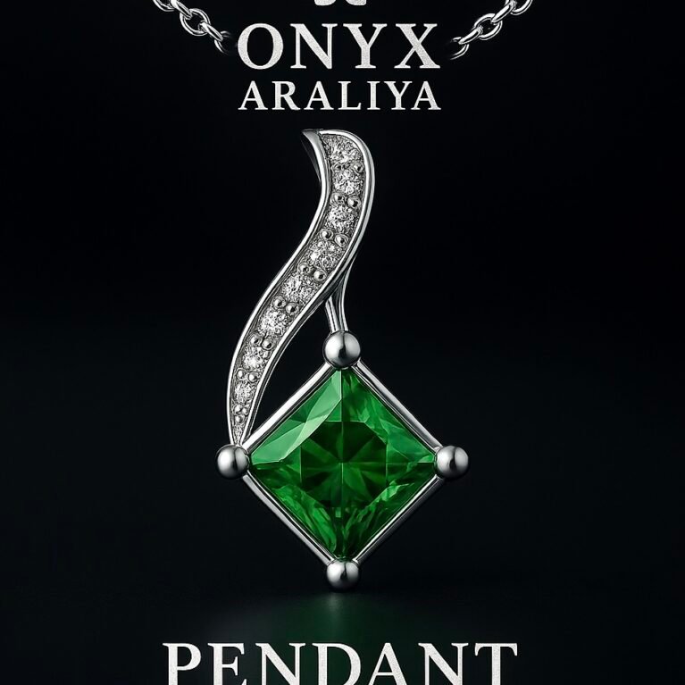 Green Zircon Pendant – Silver 995 | ONYX ARALIYA