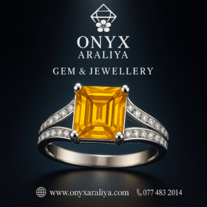 Emerald-Cut Yellow /Red / Blue Gemstone Split-Shank Ring