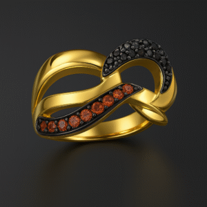 Interlock Wave Pavé Ring