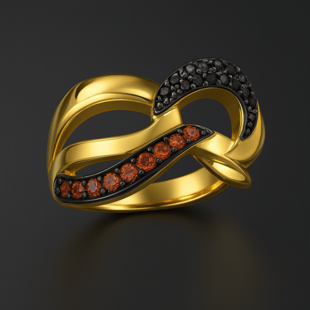 Interlock Wave Pavé Ring
