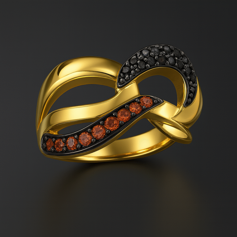 Interlock Wave Pavé Ring