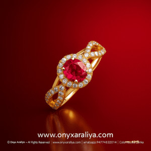 Ruby Halo Infinity Ring – 22K Gold Plated Silver
