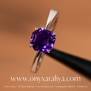 💜 Amethyst Asscher-Cut Solitaire Ring