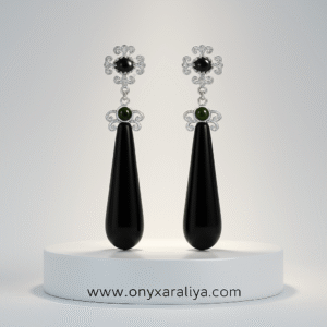 Signature Dual-Stone Long Drop Earrings