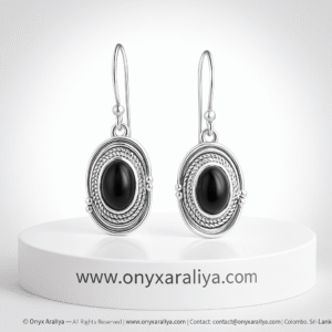 Classic Oval Onyx Frame Earrings
