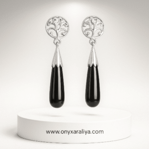 Majestic Noir Filigree Drop Earrings