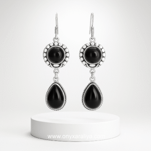 “Dual Onyx Drop Earrings”