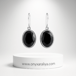 Classic Oval Black Onyx Drop Earrings