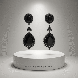 Gothic Regal Onyx Drop Earrings