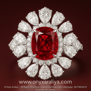 Cushion Ruby Radiant Petal Halo Ring