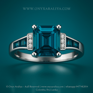 Emerald-Cut Blue Channel Accent Ring