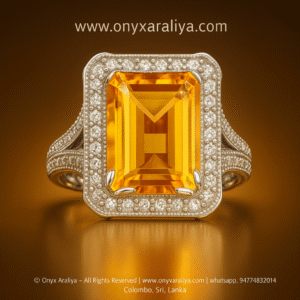 Emerald-Cut Yellow Halo Ring