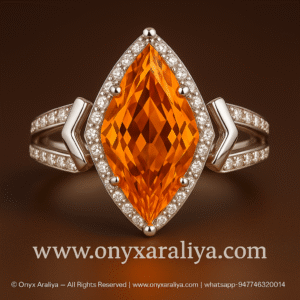 Kite-Cut Orange Halo Split-Shank Ring