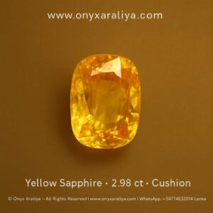 Yellow Sapphire – 2.98 ct Cushion Cut • Natural • Sri Lanka