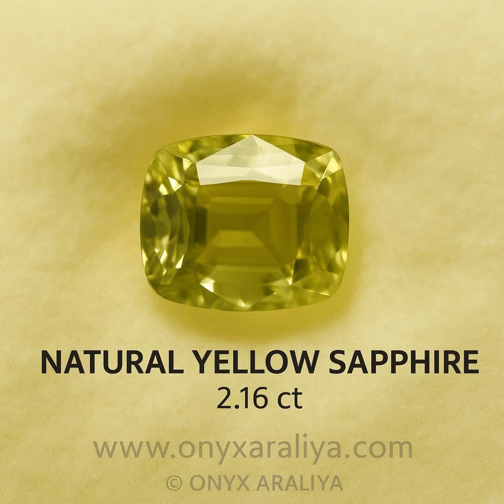 ✨ Natural Yellow Sapphire – 2.16 ct (Unheated)