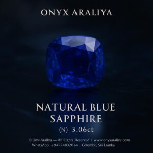 ✨ Natural Blue Sapphire – 3.06 ct (Unheated)