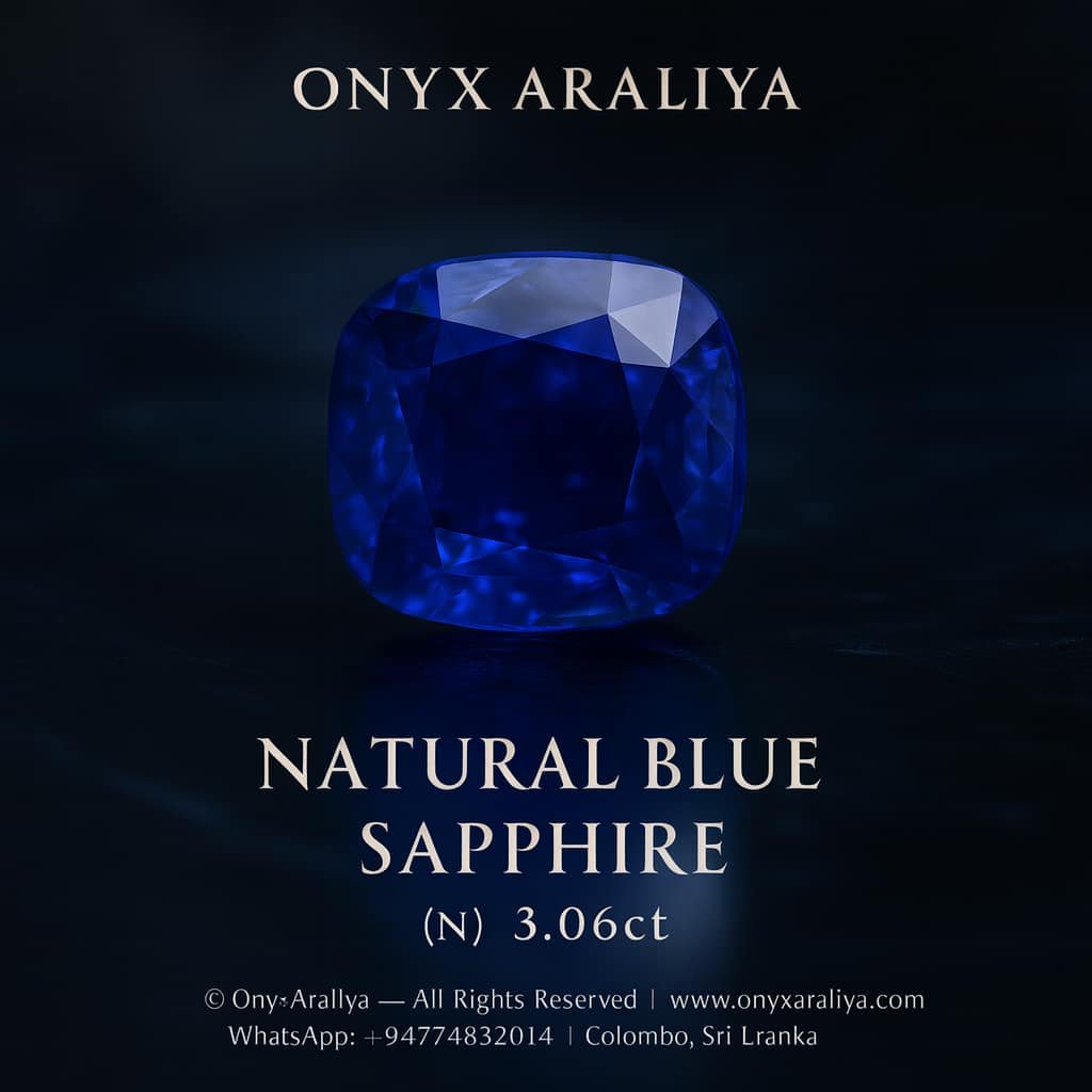 ✨ Natural Blue Sapphire – 3.06 ct (Unheated)