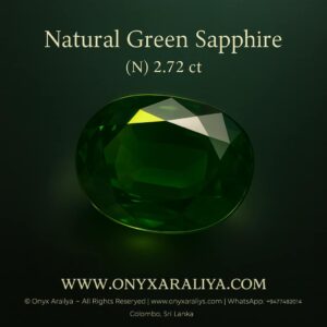 ✨ Natural Green Sapphire – 2.72 ct (Unheated