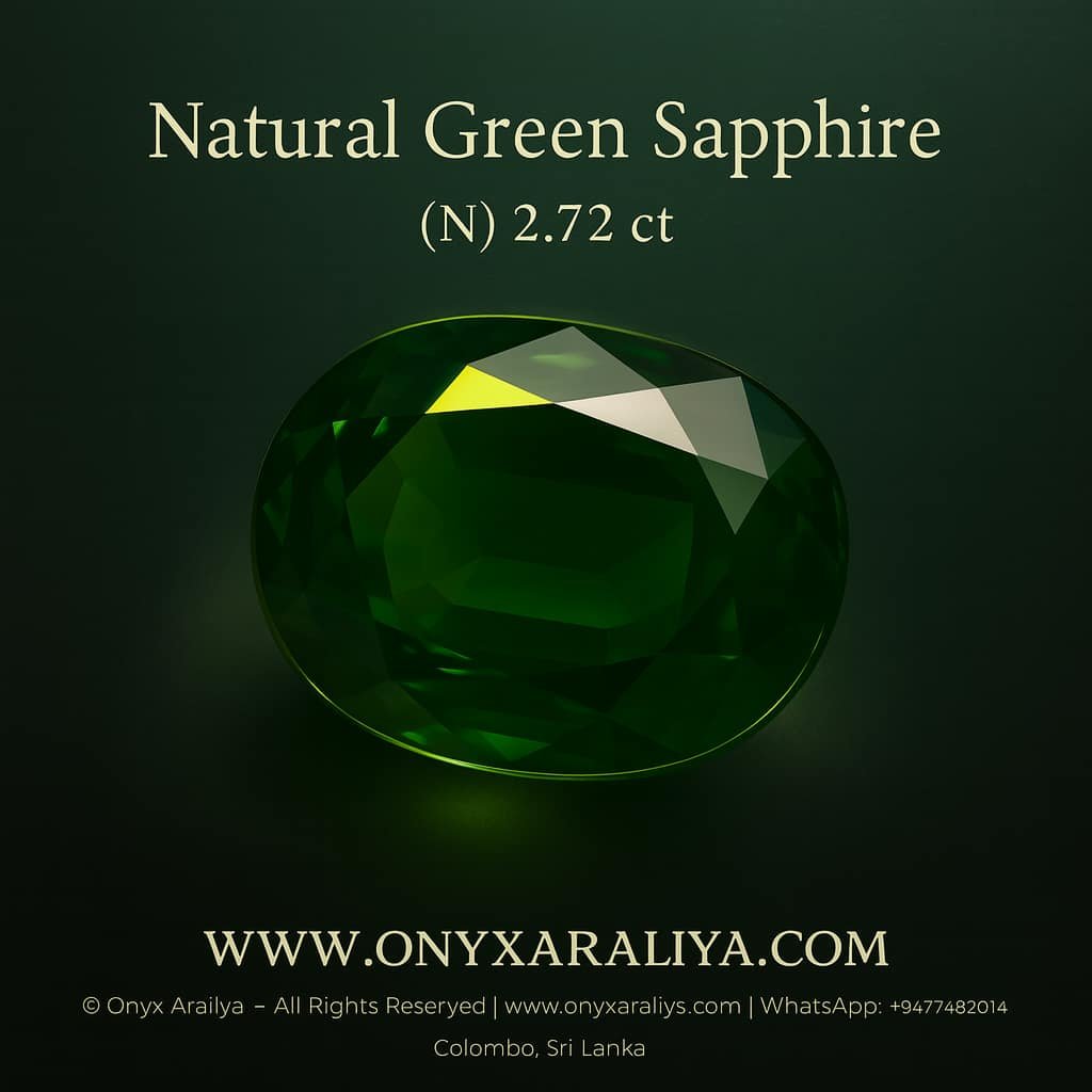 ✨ Natural Green Sapphire – 2.72 ct (Unheated