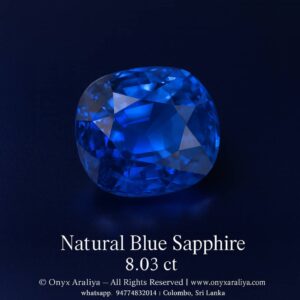 ✨ Natural Blue Sapphire – 8.03 ct (Unheated)