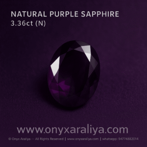 🟣 NATURAL PURPLE SAPPHIRE – 3.36 ct