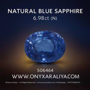 ✨ Natural Blue Sapphire – 6.98 ct (Unheated)