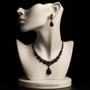 Black Onyx Teardrop Necklace + Drop Earrings — Onyx Araliya