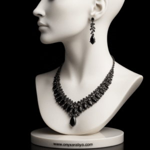 Midnight Marquise Black Onyx Necklace & Earrings Set