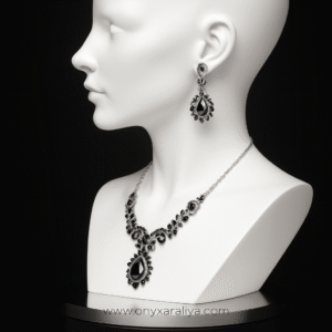 Midnight Empress Black Onyx Necklace & Earrings Set