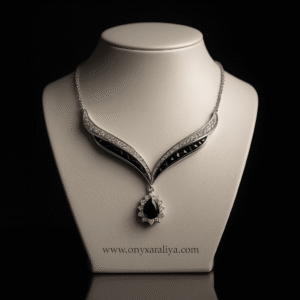 Onyx Araliya – Obsidian Elegance Necklace