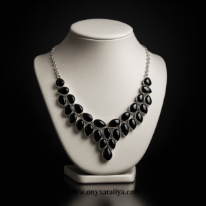Onyx Araliya – Noir Cascade Necklace