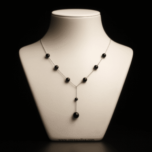 Onyx Araliya – Midnight Drop Necklace
