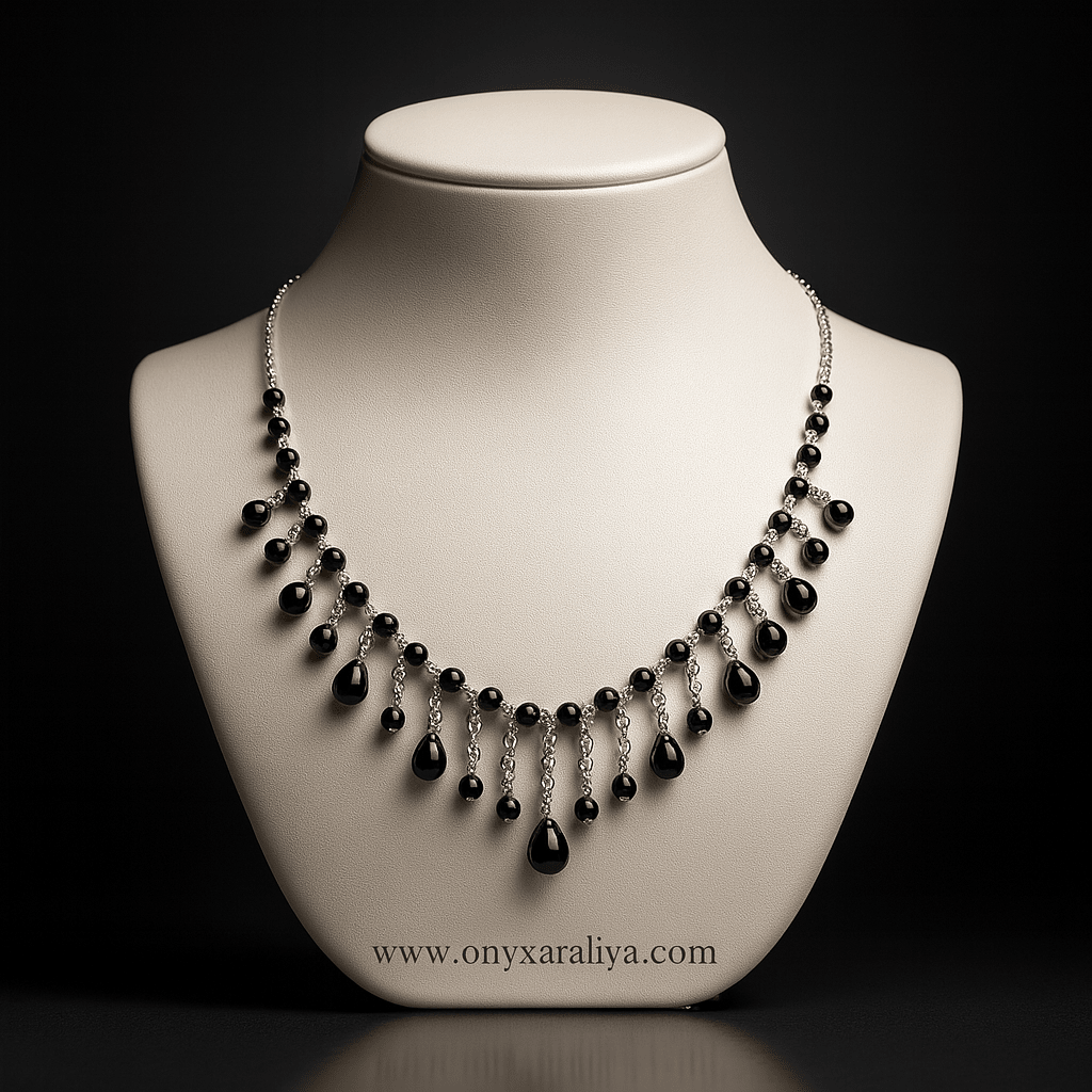 Onyx Araliya – Noir Cascade Necklace