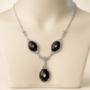 Onyx Araliya – Celestial Noir Necklace