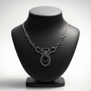 Onyx Araliya – The Noir Ribbon Necklace