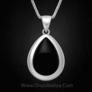 Onyx Araliya – The Pure Noir Teardrop Pendant