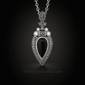 Onyx Araliya – The Regal Marquise Noir Pendant