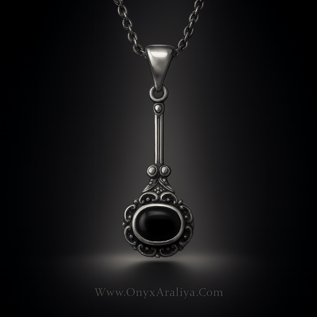Onyx Araliya – The Victorian Noir Wand Pendant