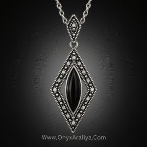 Onyx Araliya – The Royal Marquise Shadow Pendant