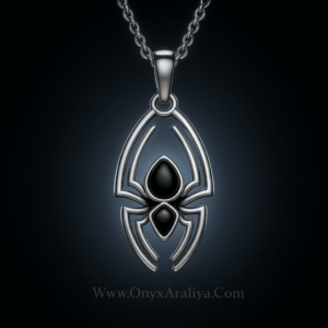 🕷️ Onyx Araliya – The Shadow Weaver Pendant