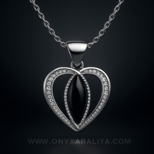 Onyx Araliya – The Twin Flame Heart Pendant