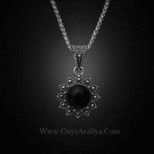 Onyx Araliya – The Midnight Sunburst Pendant