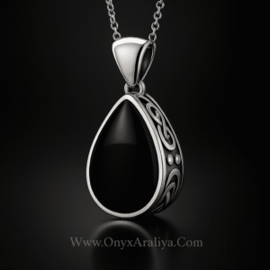Onyx Araliya – Eternal Noir Celtic Pendant
