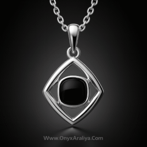 Onyx Araliya – The Noir Geometry Pendant