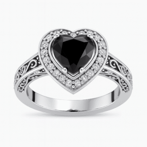Onyx Araliya — Midnight Heart Black Onyx Ring
