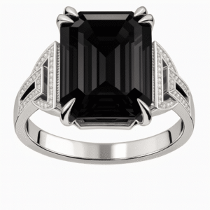 emerald-cut black onyx