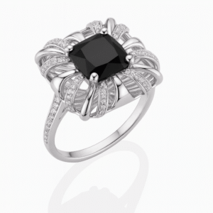 cushion-cut black onyx