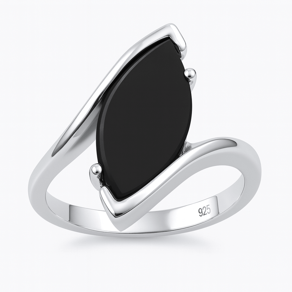 marquise-cut black onyx