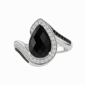 pear-cut black onyx