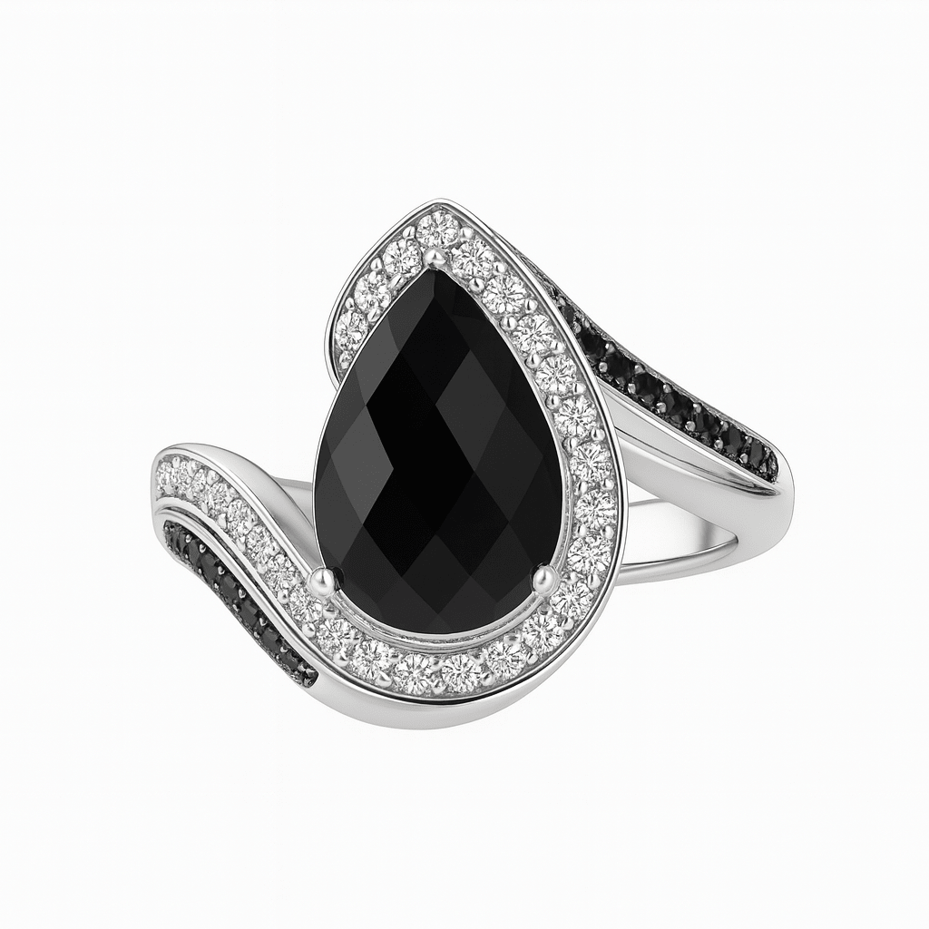 pear-cut black onyx